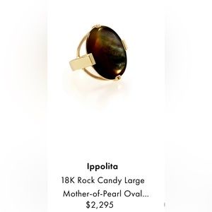 IPPOLITA 18K YG  with black mother of pearl shell, size 7